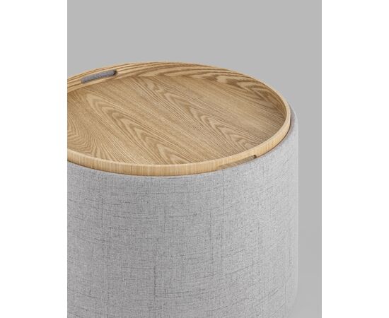 Пуф-столик с ящиком Хюгге L рогожка серый, изображение 7 | Интернет магазин мебели и декора LifeDekor