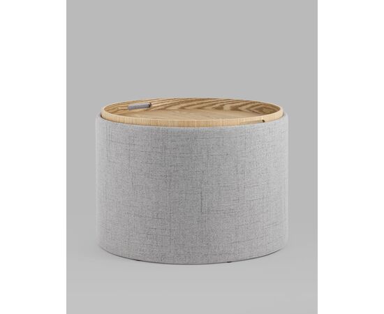 Пуф-столик с ящиком Хюгге L рогожка серый, изображение 8 | Интернет магазин мебели и декора LifeDekor