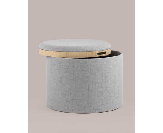 Пуф-столик с ящиком Хюгге L рогожка серый, изображение 5 | Интернет магазин мебели и декора LifeDekor