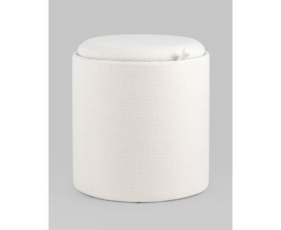 Пуф-столик с ящиком Хюгге S рогожка белый, изображение 2 | Интернет магазин мебели и декора LifeDekor