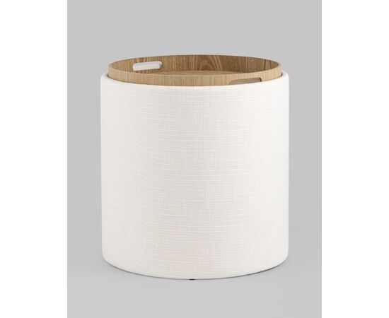 Пуф-столик с ящиком Хюгге S рогожка белый, изображение 6 | Интернет магазин мебели и декора LifeDekor