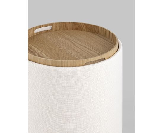 Пуф-столик с ящиком Хюгге S рогожка белый, изображение 7 | Интернет магазин мебели и декора LifeDekor