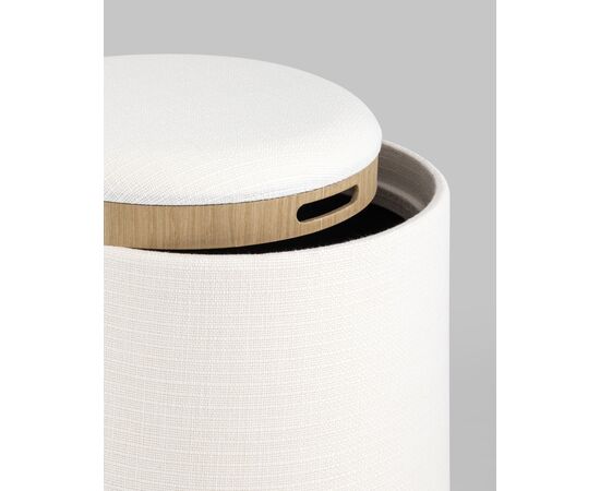 Пуф-столик с ящиком Хюгге S рогожка белый, изображение 8 | Интернет магазин мебели и декора LifeDekor