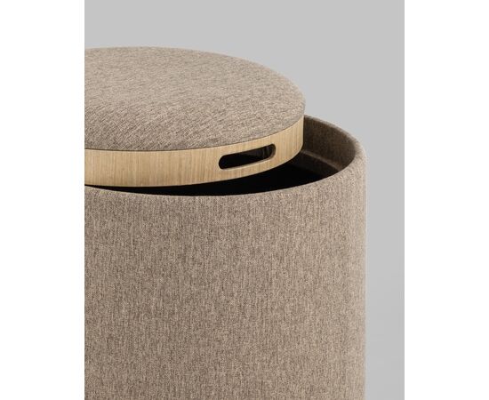 Пуф-столик с ящиком Хюгге S рогожка бежевый, изображение 6 | Интернет магазин мебели и декора LifeDekor