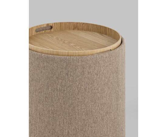 Пуф-столик с ящиком Хюгге S рогожка бежевый, изображение 7 | Интернет магазин мебели и декора LifeDekor