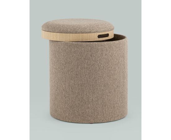 Пуф-столик с ящиком Хюгге S рогожка бежевый, изображение 5 | Интернет магазин мебели и декора LifeDekor