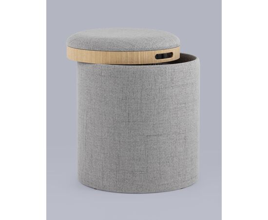 Пуф-столик с ящиком Хюгге S рогожка серый, изображение 10 | Интернет магазин мебели и декора LifeDekor