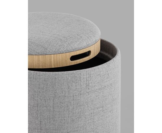 Пуф-столик с ящиком Хюгге S рогожка серый, изображение 11 | Интернет магазин мебели и декора LifeDekor