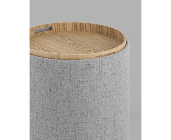 Пуф-столик с ящиком Хюгге S рогожка серый, изображение 12 | Интернет магазин мебели и декора LifeDekor