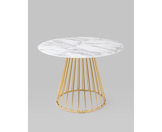 Стол обеденный Ливерпуль 110*110 белый мрамор, изображение 2 | Интернет магазин мебели и декора LifeDekor