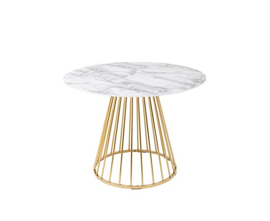 Стол обеденный Ливерпуль 110*110 белый мрамор | Интернет магазин мебели и декора LifeDekor