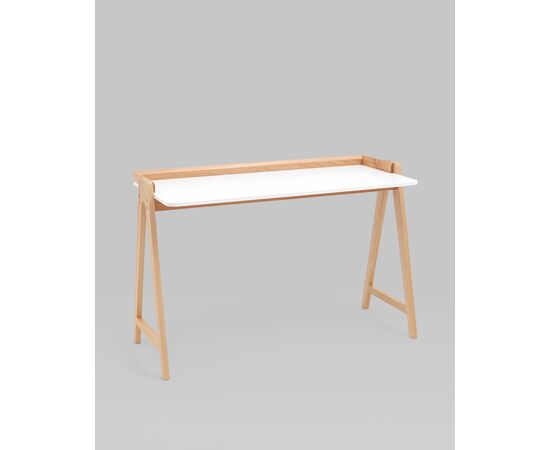 Стол письменный Pyramid 118*53 белый/светлое дерево, изображение 2 | Интернет магазин мебели и декора LifeDekor