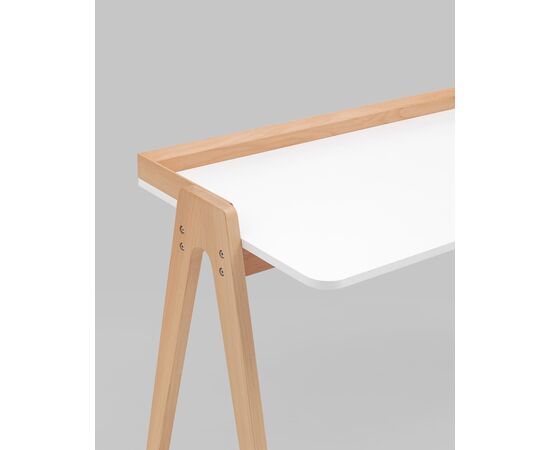 Стол письменный Pyramid 118*53 белый/светлое дерево, изображение 10 | Интернет магазин мебели и декора LifeDekor