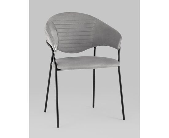 Стул Алексис искусственная замша серый, изображение 2 | Интернет магазин мебели и декора LifeDekor