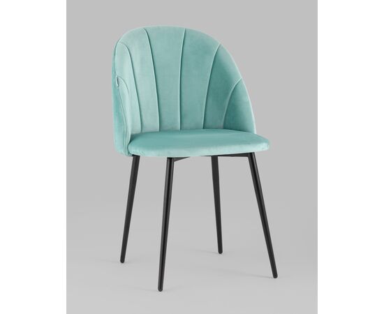 Стул Логан NEW велюр пыльно-голубой, изображение 2 | Интернет магазин мебели и декора LifeDekor