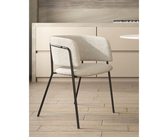 Стул Нэлли ткань букле белый, изображение 5 | Интернет магазин мебели и декора LifeDekor