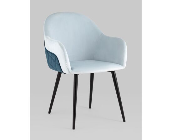 Стул Новел велюр светло-голубой с синей спинкой, изображение 2 | Интернет магазин мебели и декора LifeDekor