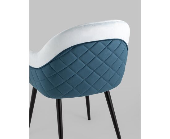 Стул Новел велюр светло-голубой с синей спинкой, изображение 7 | Интернет магазин мебели и декора LifeDekor