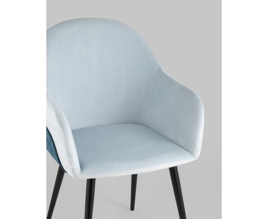 Стул Новел велюр светло-голубой с синей спинкой, изображение 8 | Интернет магазин мебели и декора LifeDekor