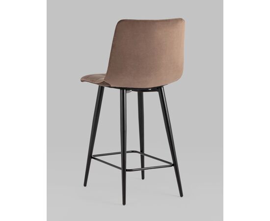 Стул полубарный Джанго велюр коричневый высота сиденья 60 см, изображение 6 | Интернет магазин мебели и декора LifeDekor