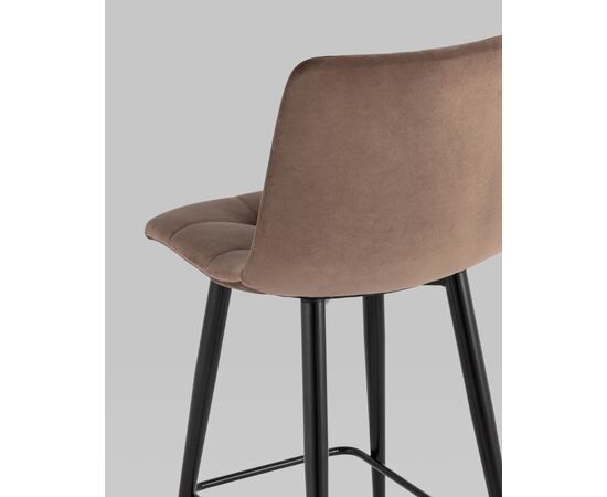 Стул полубарный Джанго велюр коричневый высота сиденья 60 см, изображение 7 | Интернет магазин мебели и декора LifeDekor