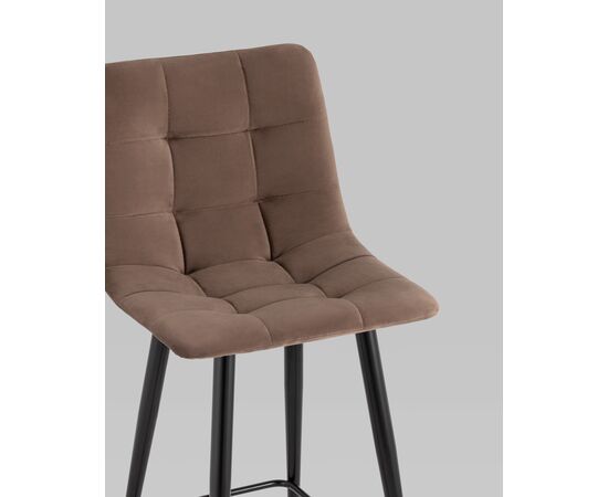 Стул полубарный Джанго велюр коричневый высота сиденья 60 см, изображение 8 | Интернет магазин мебели и декора LifeDekor