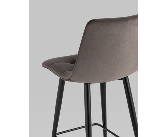 Стул полубарный Джанго велюр пепельно-серый высота сиденья 60 см, изображение 7 | Интернет магазин мебели и декора LifeDekor