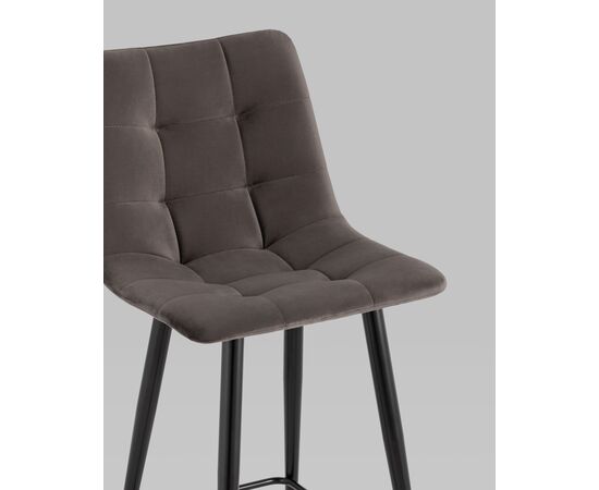 Стул полубарный Джанго велюр пепельно-серый высота сиденья 60 см, изображение 8 | Интернет магазин мебели и декора LifeDekor