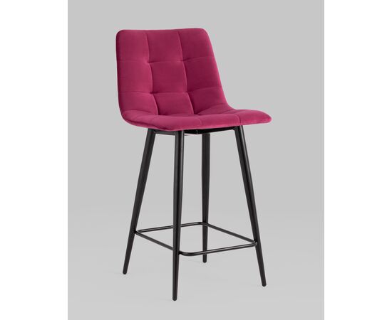 Стул полубарный Джанго велюр винный высота сиденья 60 см, изображение 2 | Интернет магазин мебели и декора LifeDekor