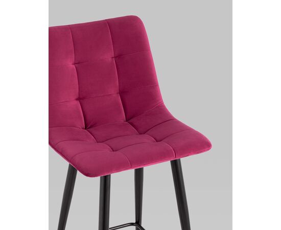 Стул полубарный Джанго велюр винный высота сиденья 60 см, изображение 8 | Интернет магазин мебели и декора LifeDekor