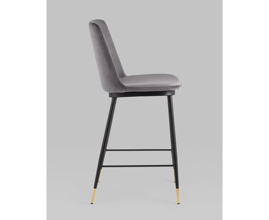 Стул полубарный Мелисса велюр темно-серый, изображение 4 | Интернет магазин мебели и декора LifeDekor