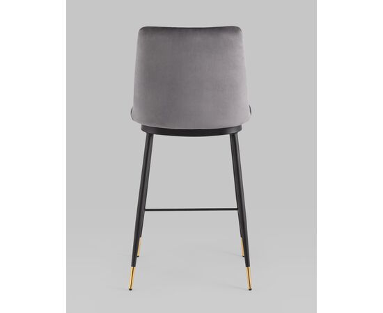 Стул полубарный Мелисса велюр темно-серый, изображение 5 | Интернет магазин мебели и декора LifeDekor