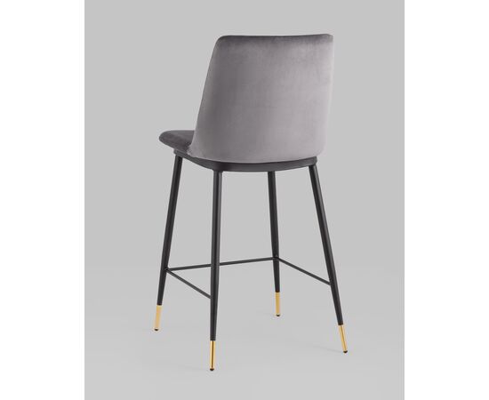 Стул полубарный Мелисса велюр темно-серый, изображение 6 | Интернет магазин мебели и декора LifeDekor