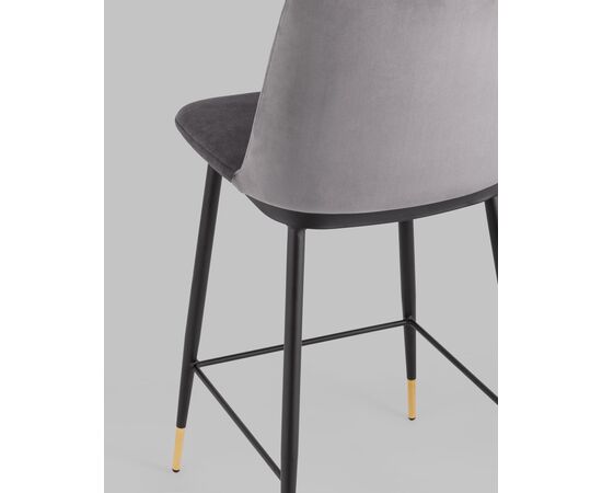 Стул полубарный Мелисса велюр темно-серый, изображение 7 | Интернет магазин мебели и декора LifeDekor