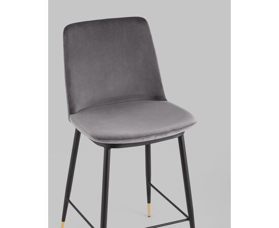 Стул полубарный Мелисса велюр темно-серый, изображение 8 | Интернет магазин мебели и декора LifeDekor