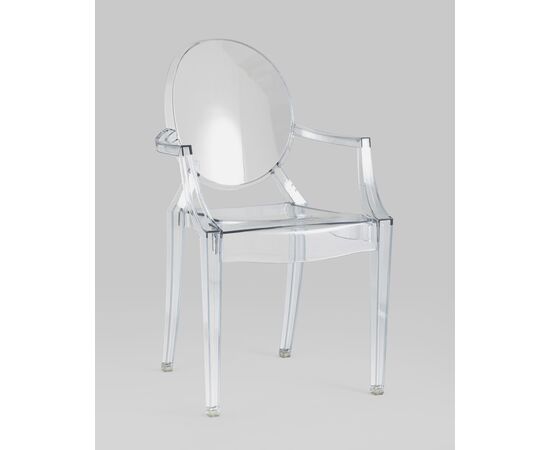 Стул Victoria Ghost с подлокотниками прозрачный, изображение 2 | Интернет магазин мебели и декора LifeDekor