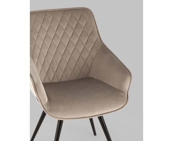 Стул вращающийся Сеул велюр серо-бежевый, изображение 10 | Интернет магазин мебели и декора LifeDekor