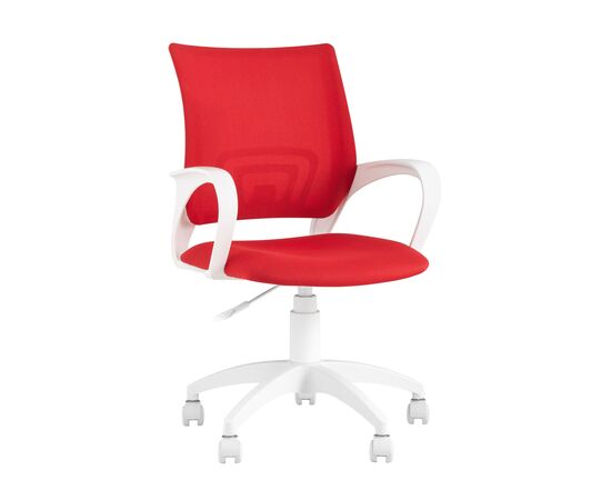 Кресло офисное TopChairs ST-BASIC-W красная ткань крестовина белый пластик | Интернет магазин мебели и декора LifeDekor