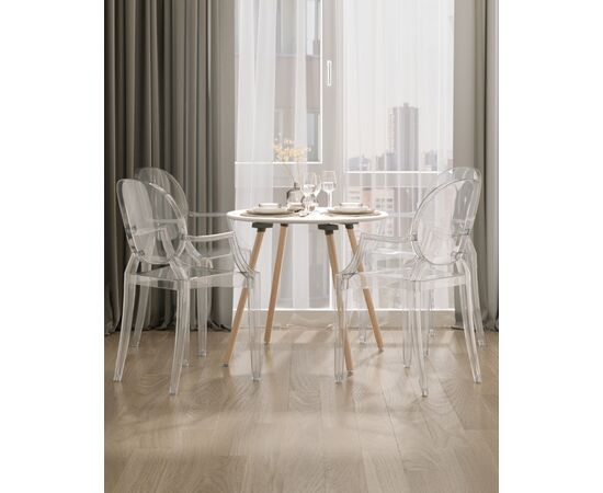 Стул Victoria Ghost с подлокотниками прозрачный, изображение 5 | Интернет магазин мебели и декора LifeDekor