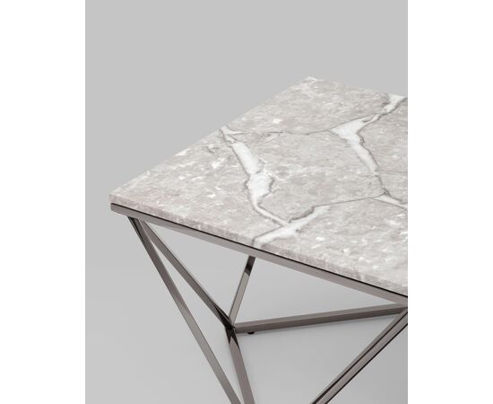 Журнальный столик Авалон 122*66 серый мрамор сталь темный хром, изображение 6 | Интернет магазин мебели и декора LifeDekor
