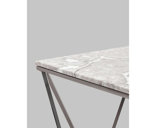 Журнальный столик Авалон 61*61 серый мрамор сталь темный хром, изображение 6 | Интернет магазин мебели и декора LifeDekor