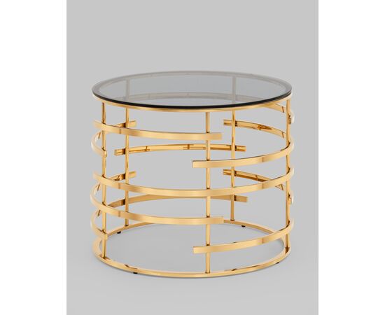 Журнальный столик Инфлюэнс 60*60 стекло smoke сталь золото, изображение 3 | Интернет магазин мебели и декора LifeDekor