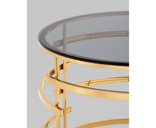 Журнальный столик Инфлюэнс 60*60 стекло smoke сталь золото, изображение 5 | Интернет магазин мебели и декора LifeDekor
