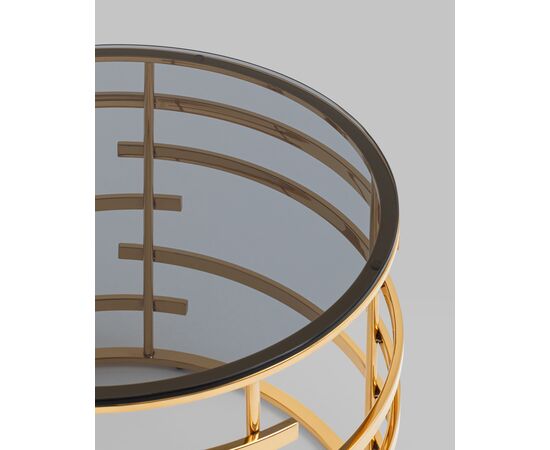 Журнальный столик Инфлюэнс 60*60 стекло smoke сталь золото, изображение 6 | Интернет магазин мебели и декора LifeDekor