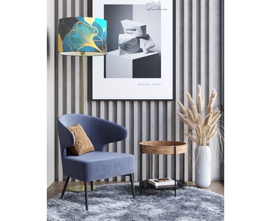 Кресло лаунж Royal Stripes велюр синий, изображение 5 | Интернет магазин мебели и декора LifeDekor