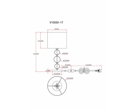 Лампа настольная Moderli V10550-1T Brulee, изображение 6 | Интернет магазин мебели и декора LifeDekor