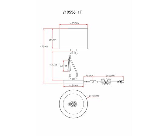 Лампа настольная Moderli V10556-1T Caramel, изображение 6 | Интернет магазин мебели и декора LifeDekor