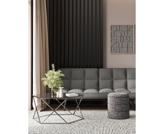 Журнальный столик Круз 93*80 стекло smoke сталь темный хром, изображение 4 | Интернет магазин мебели и декора LifeDekor