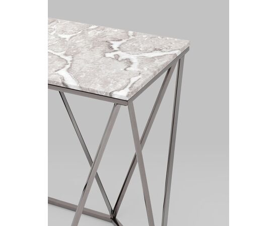 Консоль Авалон 122*41 серый мрамор сталь темный хром, изображение 19 | Интернет магазин мебели и декора LifeDekor