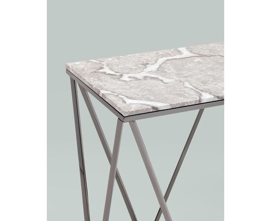 Консоль Авалон 122*41 серый мрамор сталь темный хром, изображение 17 | Интернет магазин мебели и декора LifeDekor